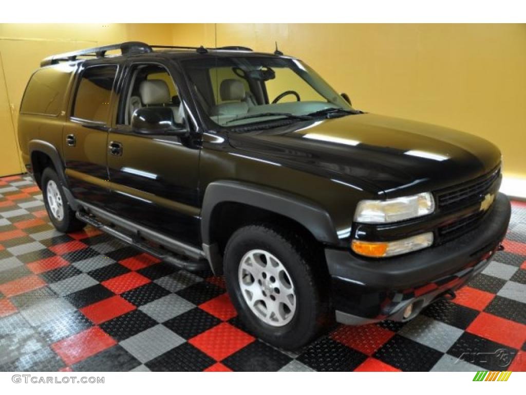2003 Suburban 1500 Z71 4x4 - Black / Tan/Neutral photo #1