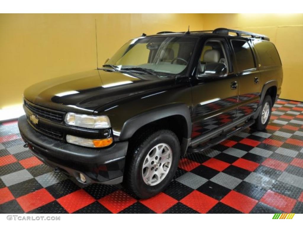 2003 Suburban 1500 Z71 4x4 - Black / Tan/Neutral photo #2