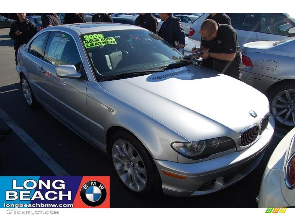 2006 3 Series 325i Coupe - Titanium Silver Metallic / Black photo #1