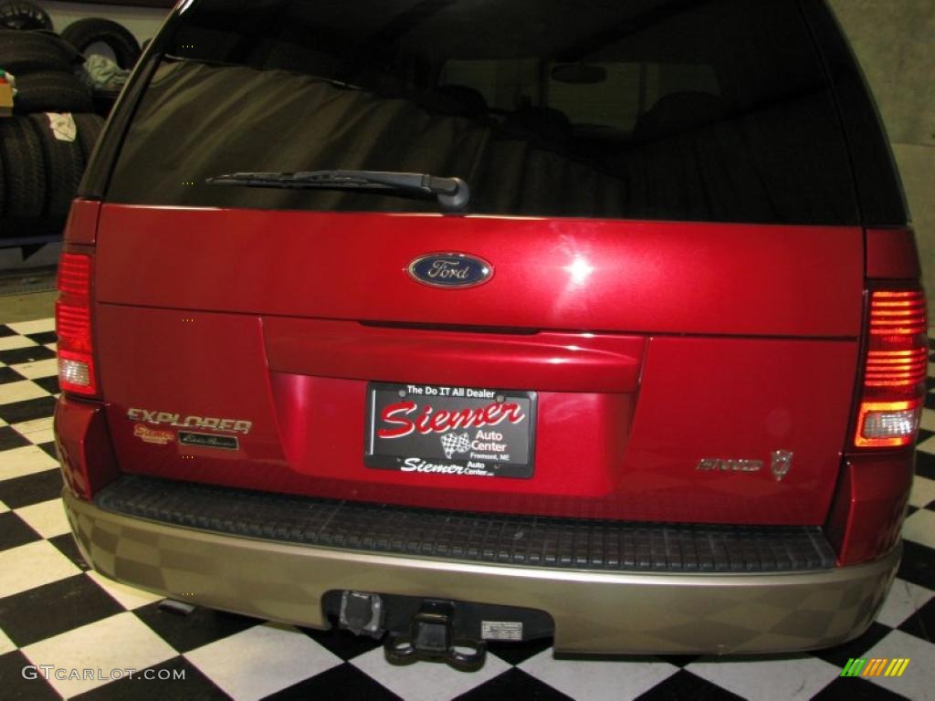 2004 Explorer Eddie Bauer 4x4 - Redfire Metallic / Medium Parchment photo #5