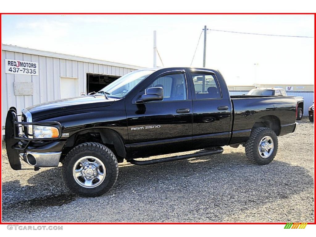 2004 Ram 2500 SLT Quad Cab 4x4 - Black / Taupe photo #1