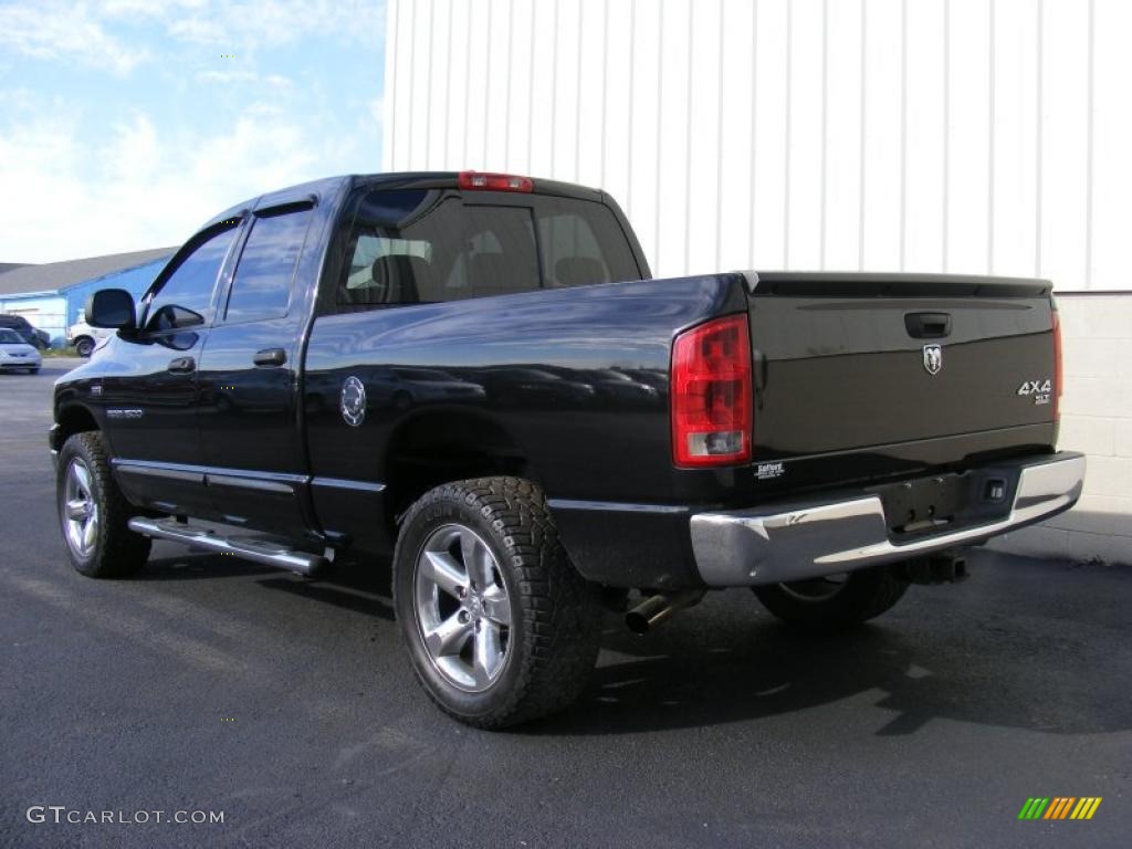 2006 Ram 1500 SLT Quad Cab 4x4 - Brilliant Black Crystal Pearl / Khaki Beige photo #7