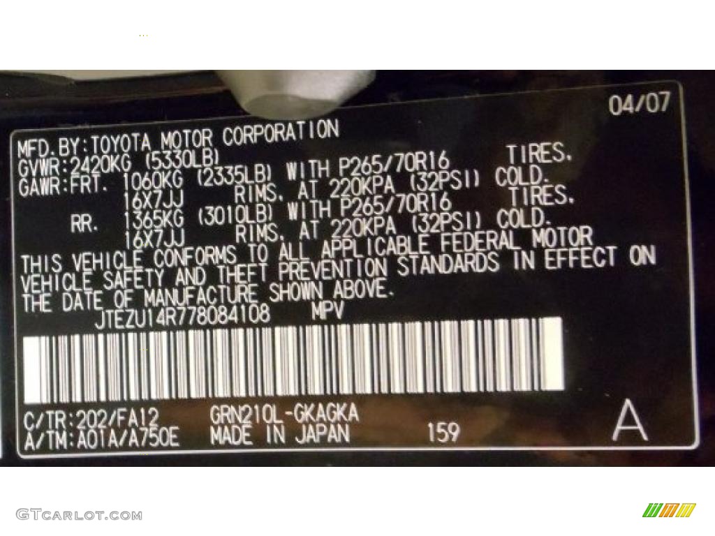 2007 4Runner SR5 - Black / Dark Charcoal photo #23