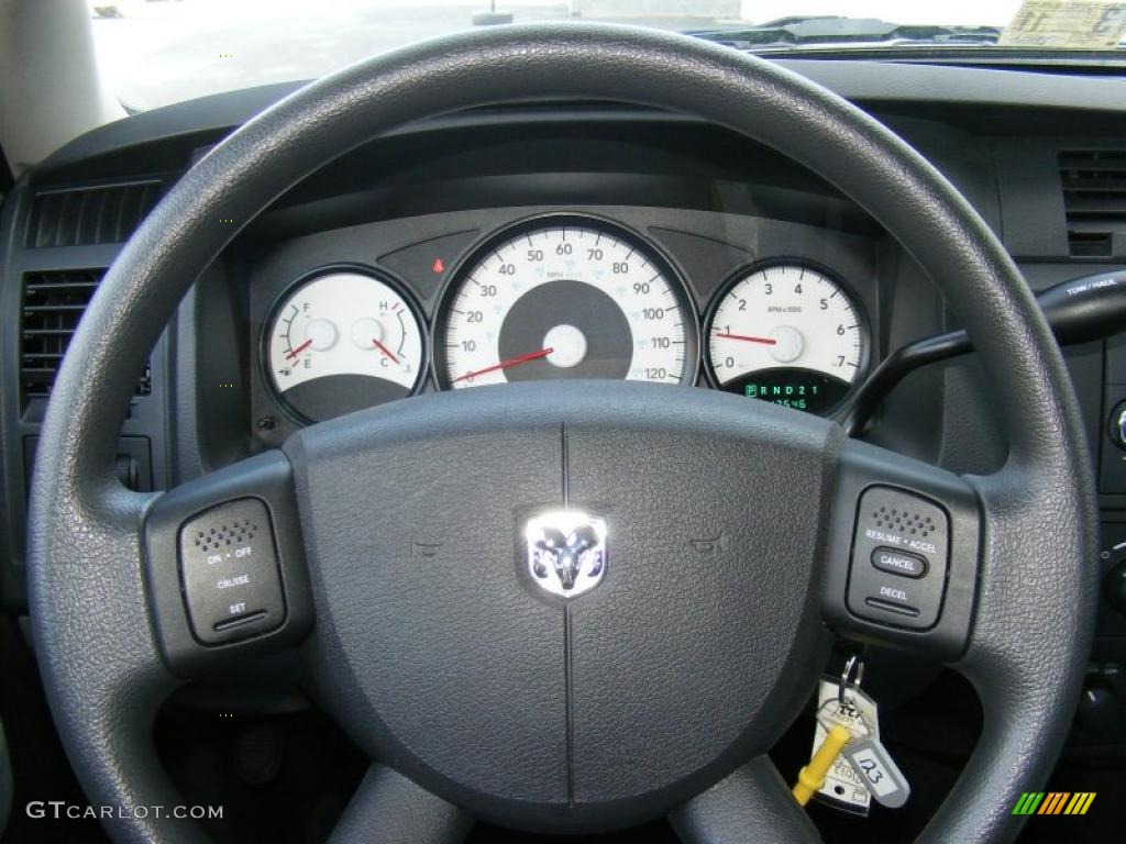2010 Dodge Dakota Big Horn Crew Cab 4x4 Dark Slate Gray/Medium Slate Gray Steering Wheel Photo #40876930