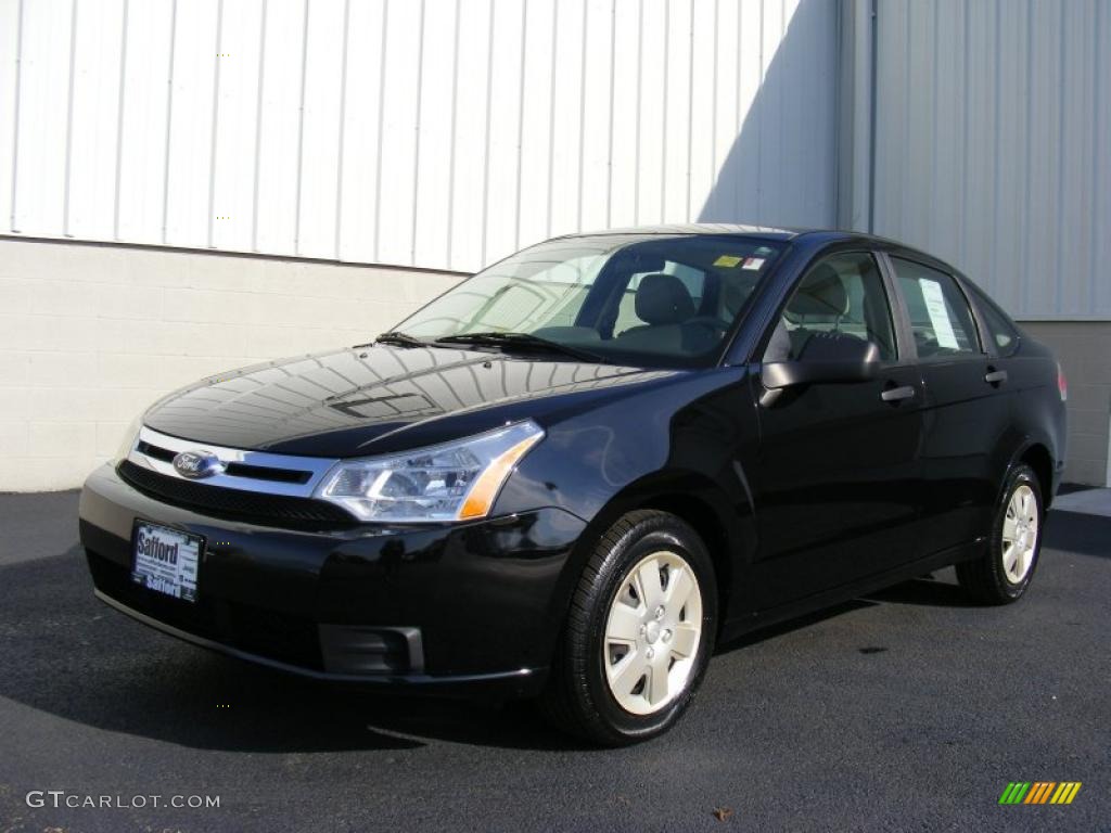 2008 Focus S Sedan - Black / Medium Stone photo #1