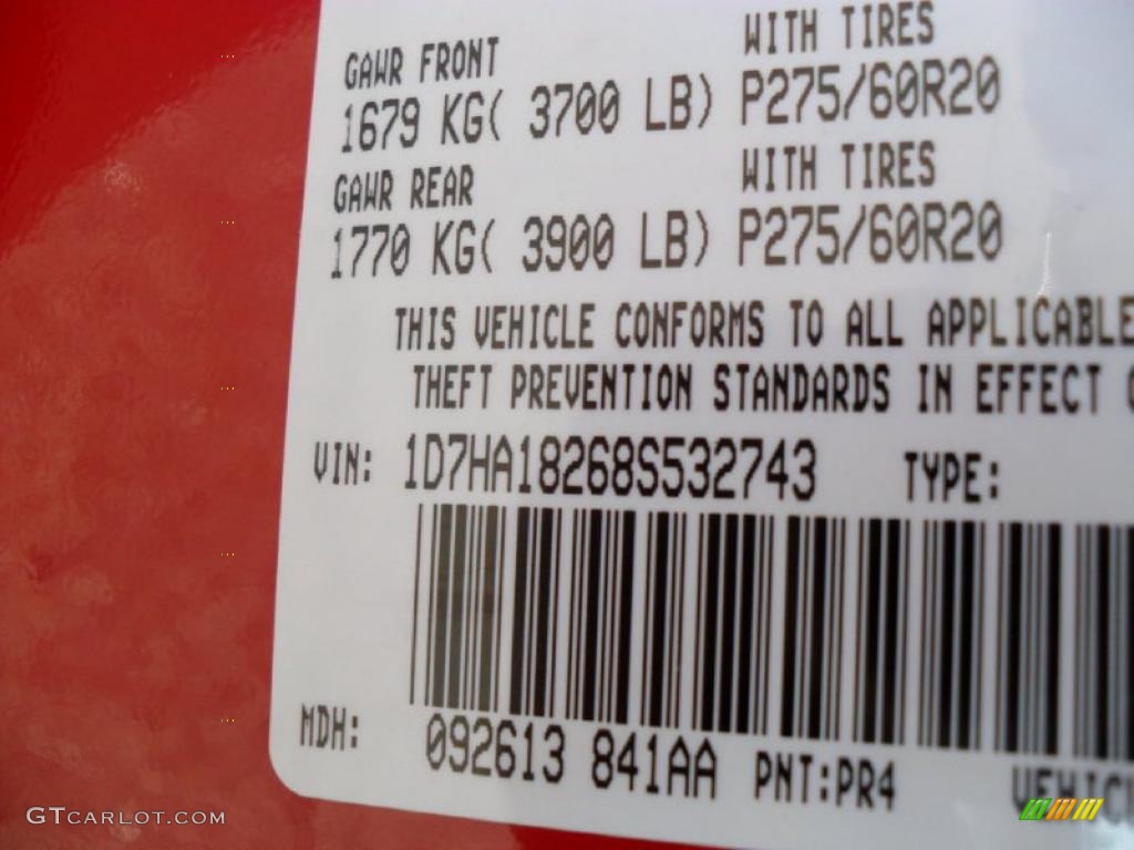 2008 Ram 1500 Sport Quad Cab - Flame Red / Medium Slate Gray photo #8