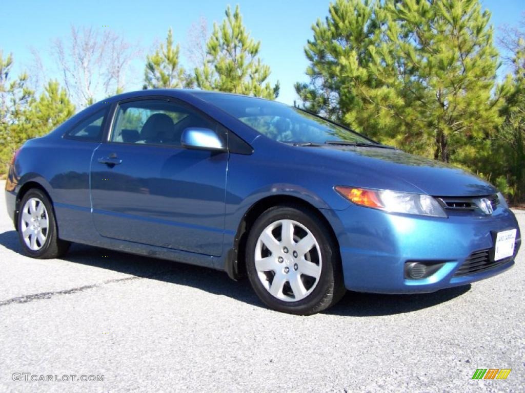 2007 Civic LX Coupe - Atomic Blue Metallic / Gray photo #1