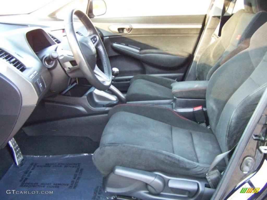 Black Interior 2007 Honda Civic Si Sedan Photo #40884141