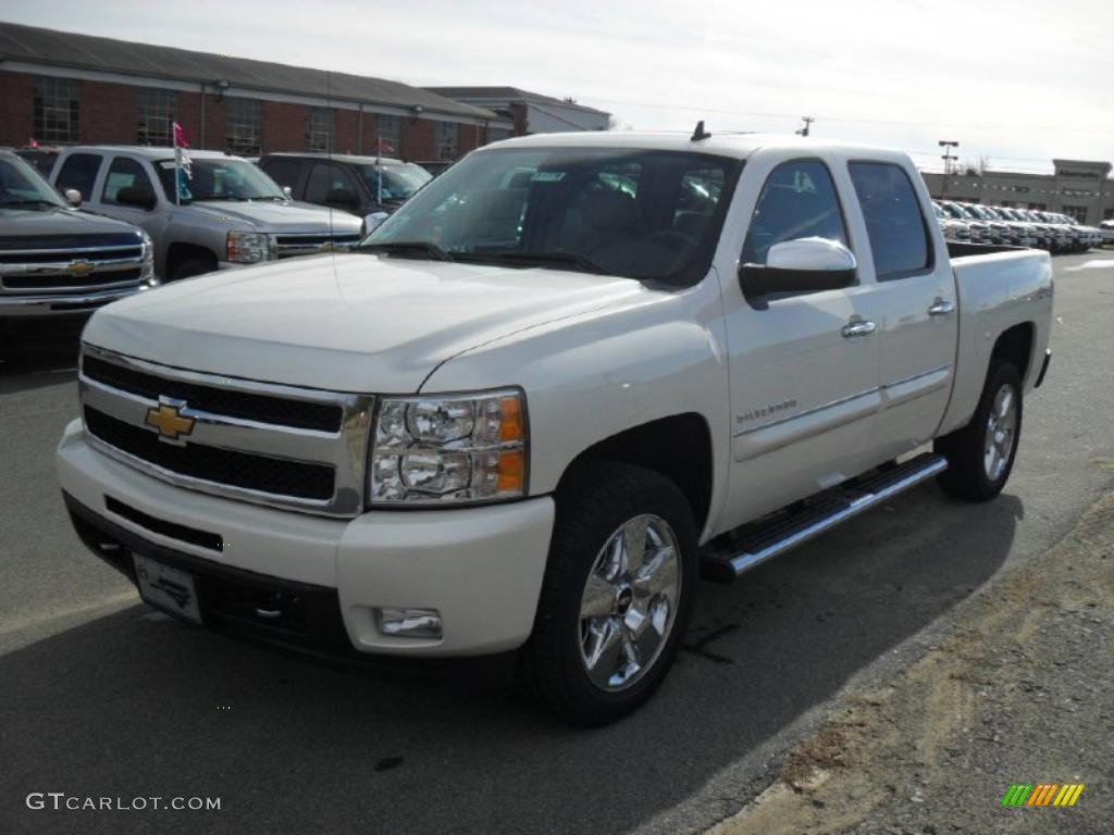 2011 Silverado 1500 LTZ Crew Cab 4x4 - White Diamond Tricoat / Dark Cashmere/Light Cashmere photo #1