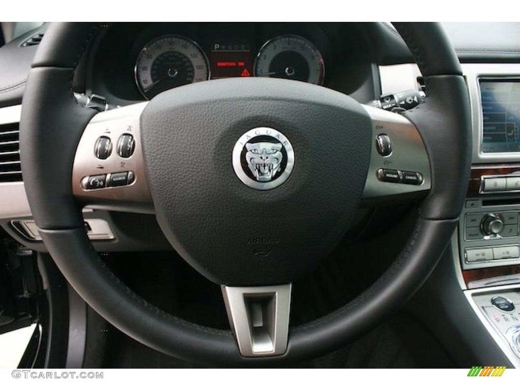 2011 Jaguar XF Premium Sport Sedan Warm Charcoal Steering Wheel Photo #40904533