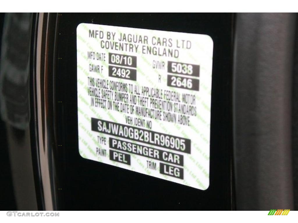 2011 XF Color Code PEL for Ultimate Black Metallic Photo #40904681