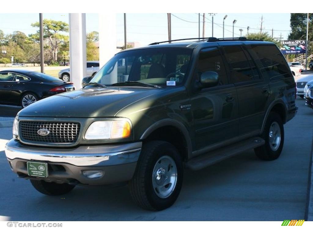 2001 Expedition Eddie Bauer 4x4 - Estate Green Metallic / Medium Parchment photo #7