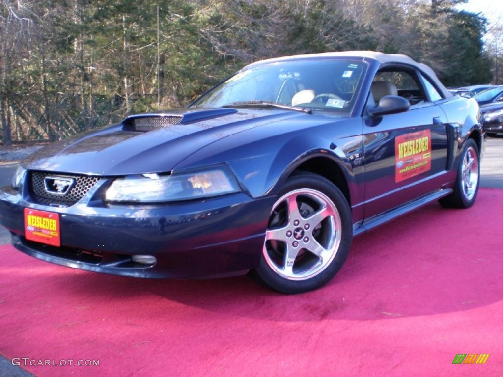 2003 Mustang GT Convertible - True Blue Metallic / Medium Parchment photo #1