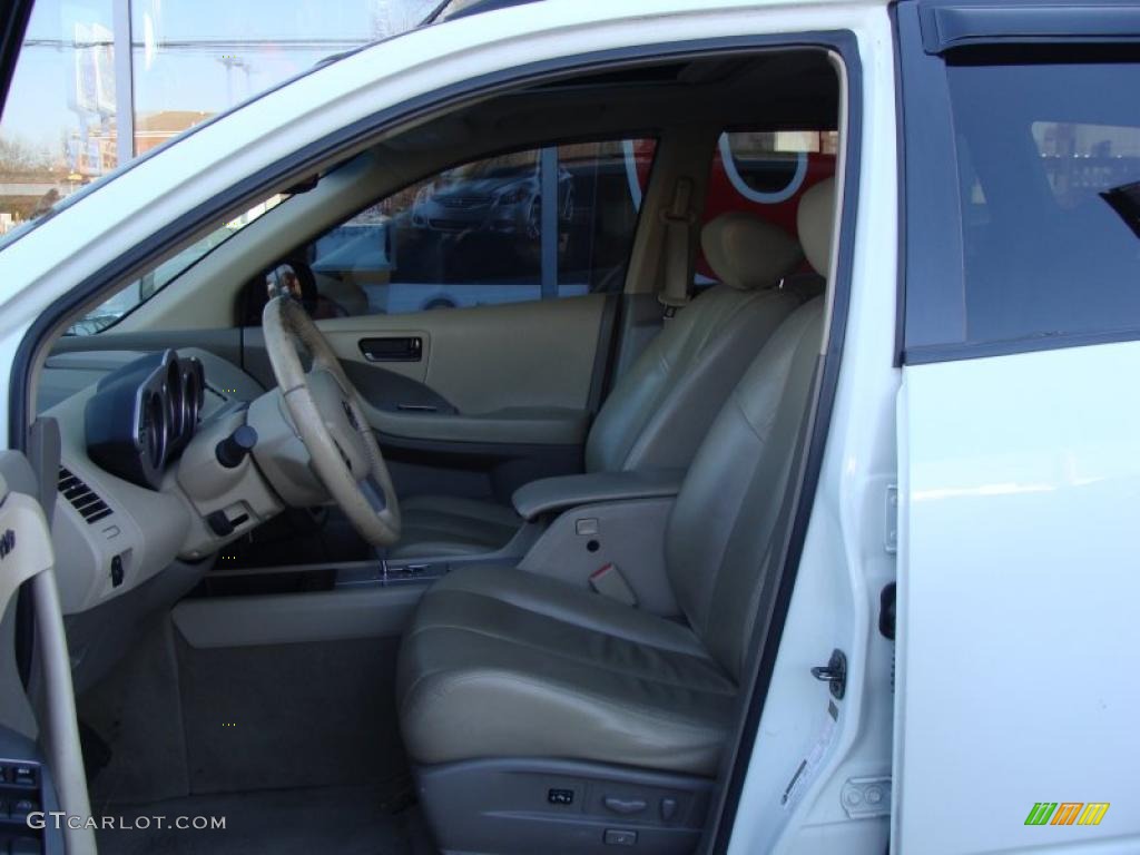 2004 Murano SE AWD - Glacier Pearl White / Cafe Latte photo #11