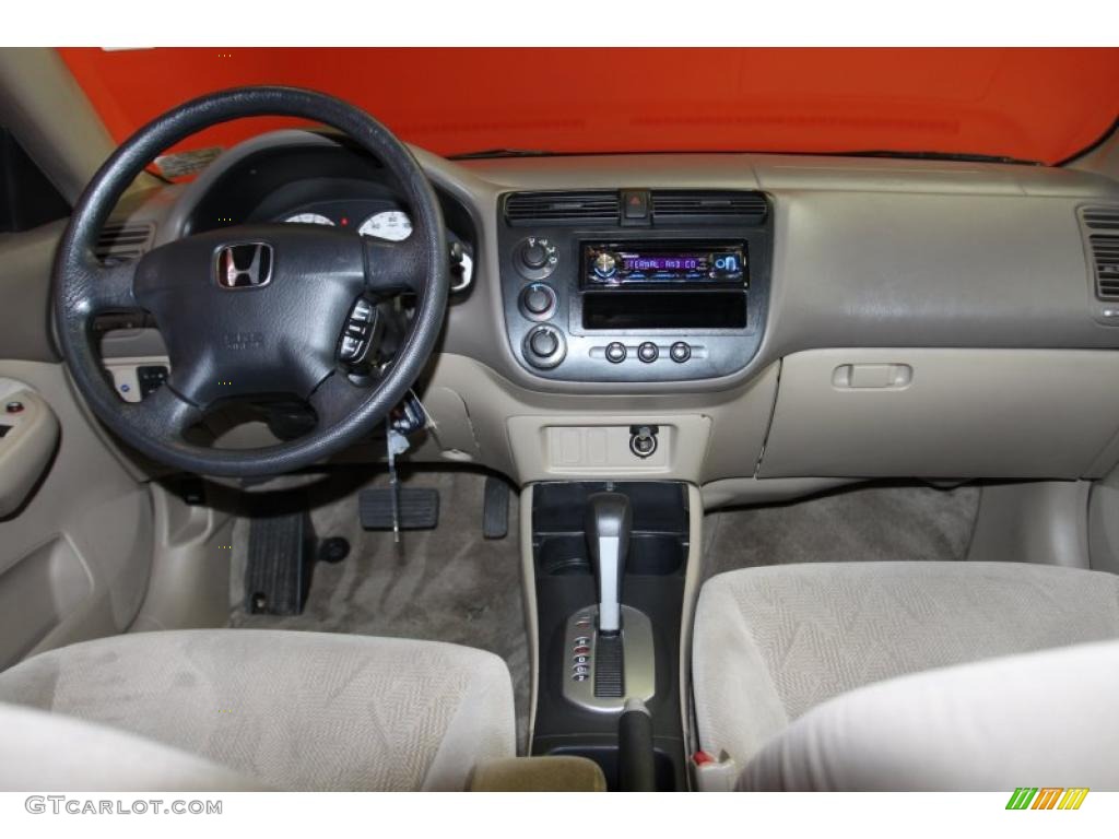 Beige Interior 2002 Honda Civic Lx Sedan Photo 40911529