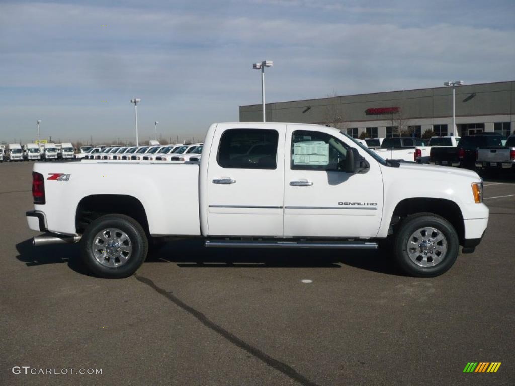 Summit White 2011 GMC Sierra 3500HD Denali Crew Cab 4x4 Exterior Photo #40911551