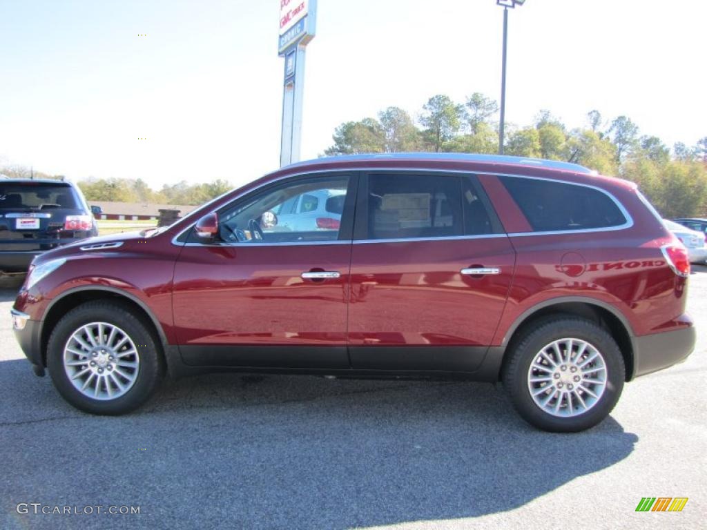 2011 Enclave CX - Red Jewel Tintcoat / Cashmere/Cocoa photo #4
