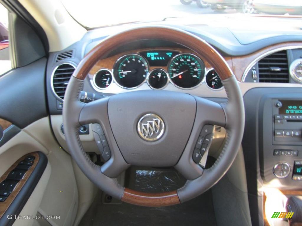 2011 Buick Enclave CX Cashmere/Cocoa Steering Wheel Photo #40912777