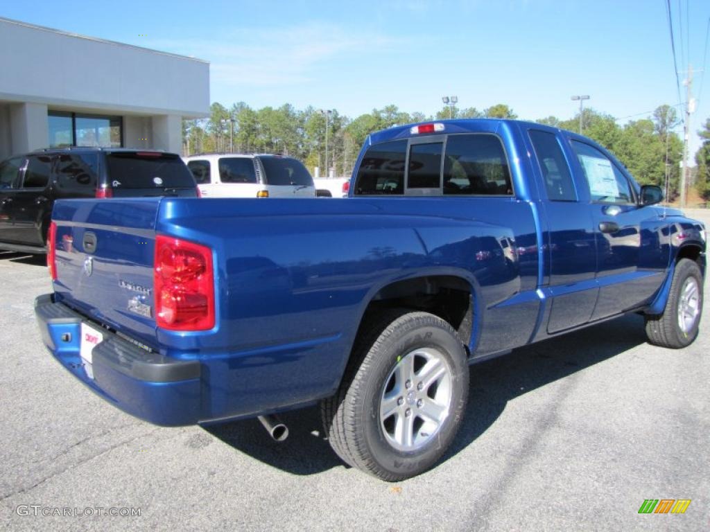 2011 Dakota Big Horn Extended Cab - Deep Water Blue Metallic / Dark Khaki/Medium Khaki photo #7