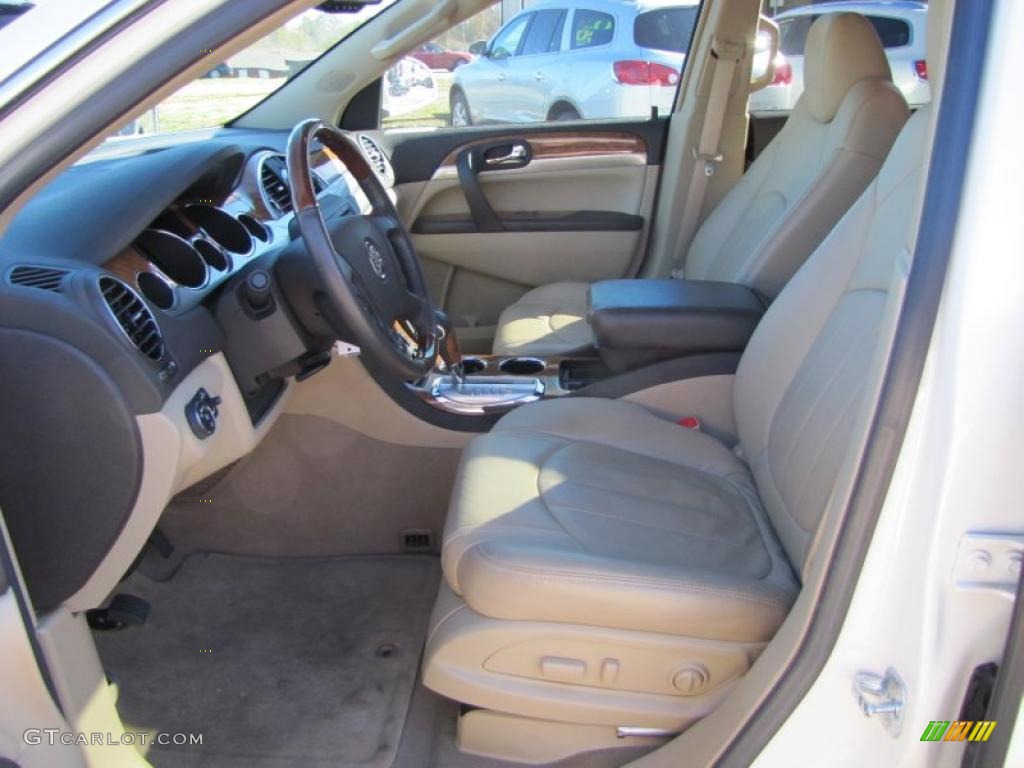 2009 Enclave CXL - White Diamond Tricoat / Cocoa/Cashmere photo #10