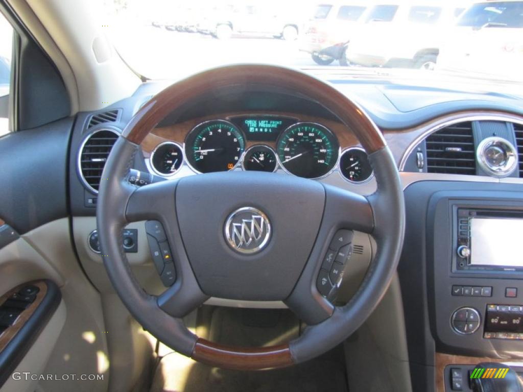 2009 Enclave CXL - White Diamond Tricoat / Cocoa/Cashmere photo #22