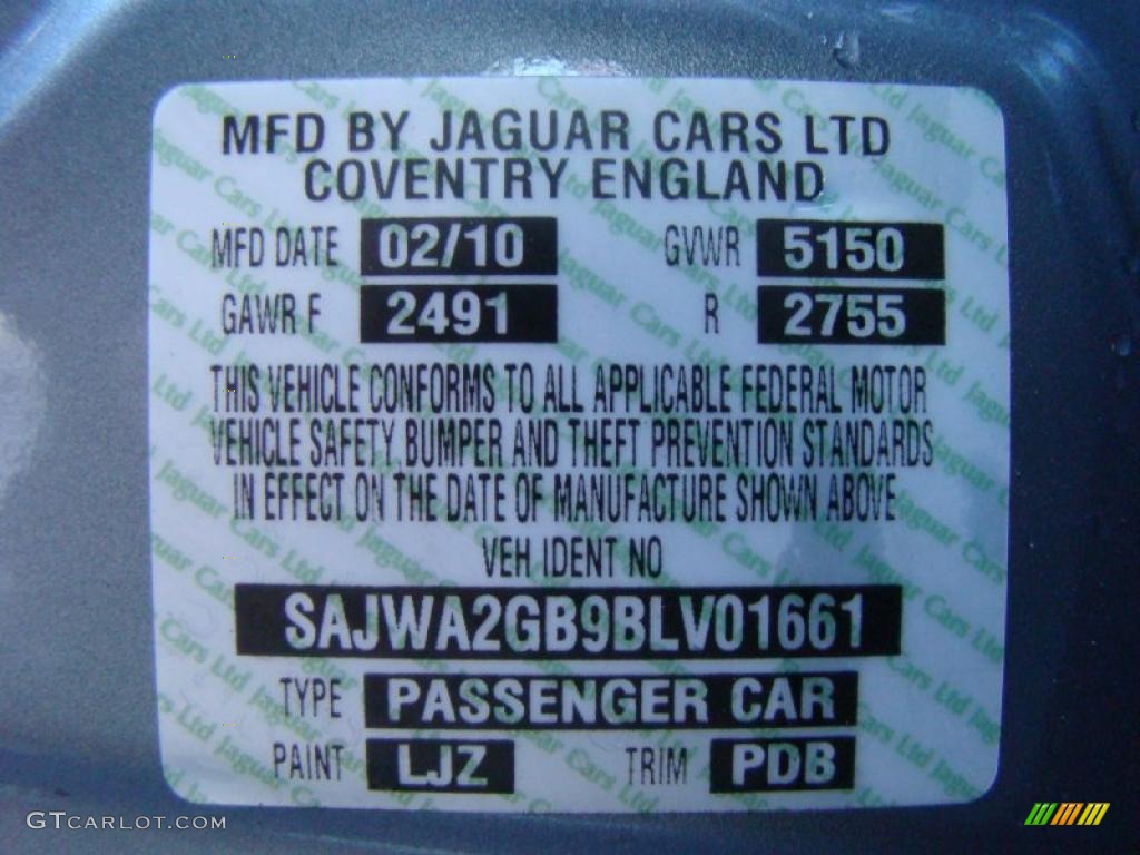 2011 Jaguar XJ XJL Info Tag Photo #40919509