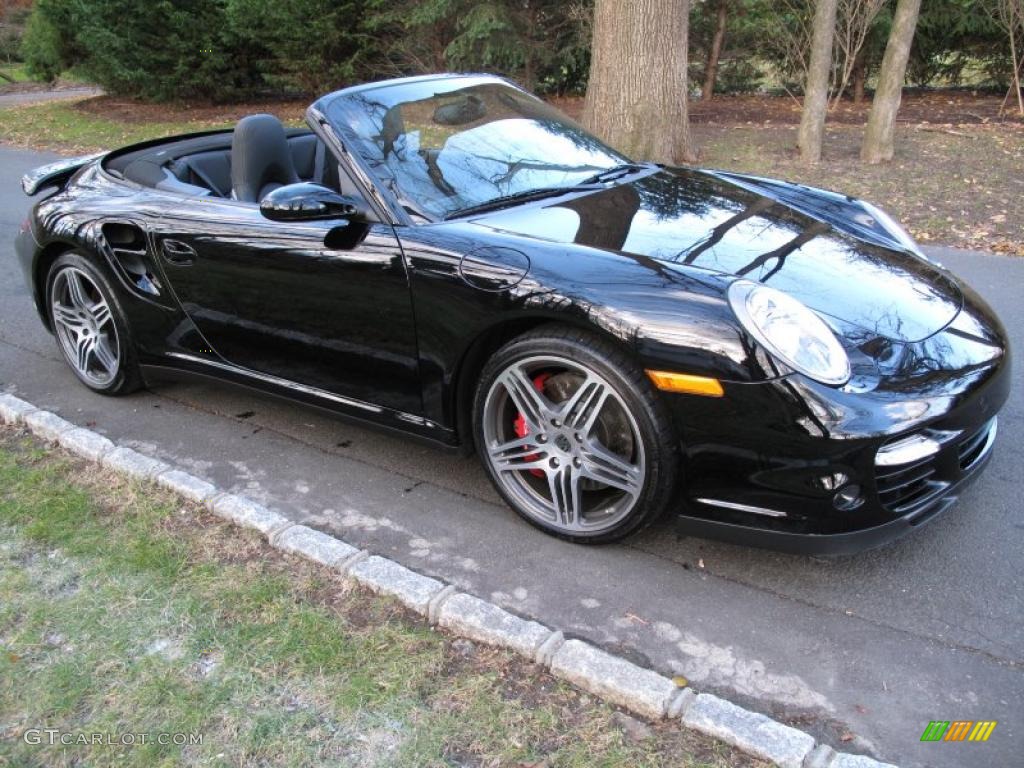 2008 911 Turbo Cabriolet - Black / Black photo #8