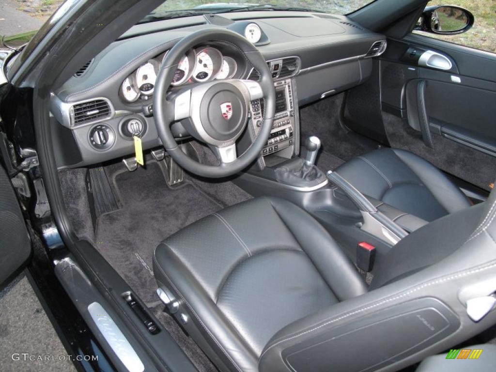 Black Interior 2008 Porsche 911 Turbo Cabriolet Photo #40920605