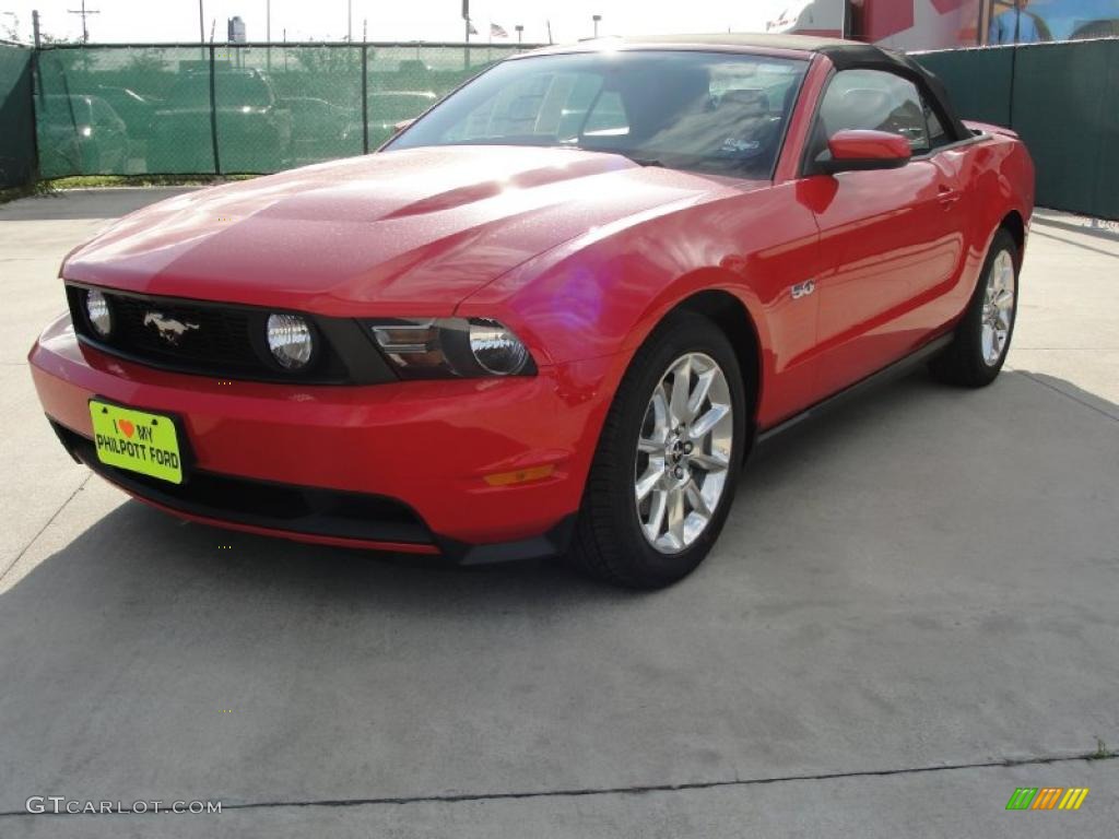 2011 Mustang GT Premium Convertible - Race Red / Charcoal Black photo #7