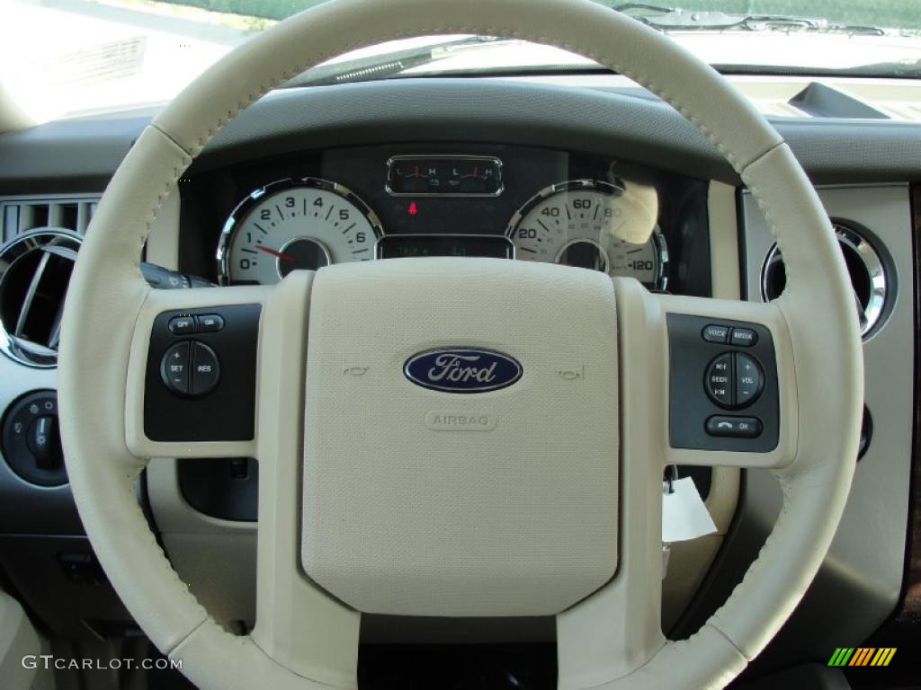 2011 Ford Expedition EL XLT Camel Steering Wheel Photo #40923345
