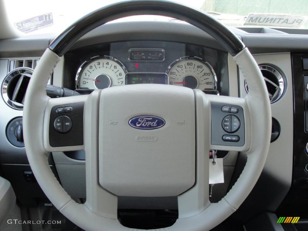 2011 Ford Expedition Limited Stone Steering Wheel Photo #40926188