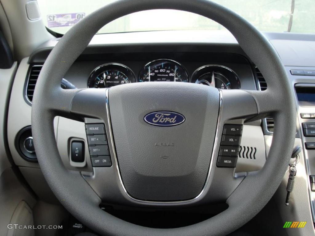 2011 Ford Taurus SE Light Stone Steering Wheel Photo #40926710