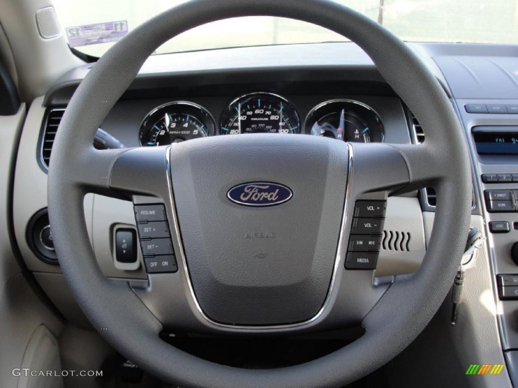 2011 Ford Taurus SE Light Stone Steering Wheel Photo #40927261