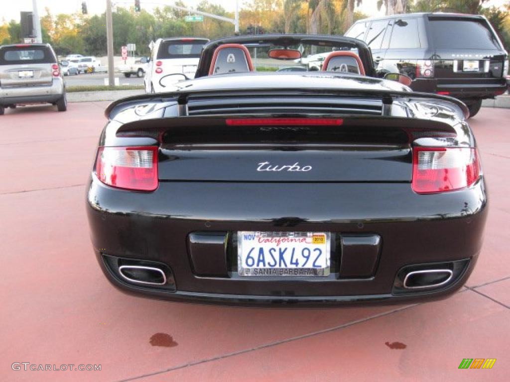 2008 911 Turbo Cabriolet - Black / Terracotta photo #6