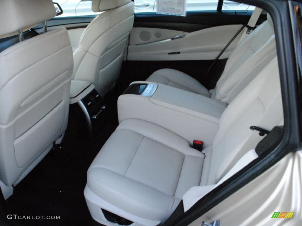 Ivory White/Black Nappa Leather Interior 2010 BMW 5 Series 550i Gran Turismo Photo #40933582