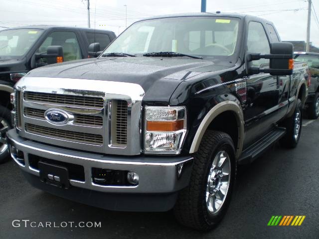 2008 F350 Super Duty Lariat SuperCab 4x4 - Black / Camel photo #1