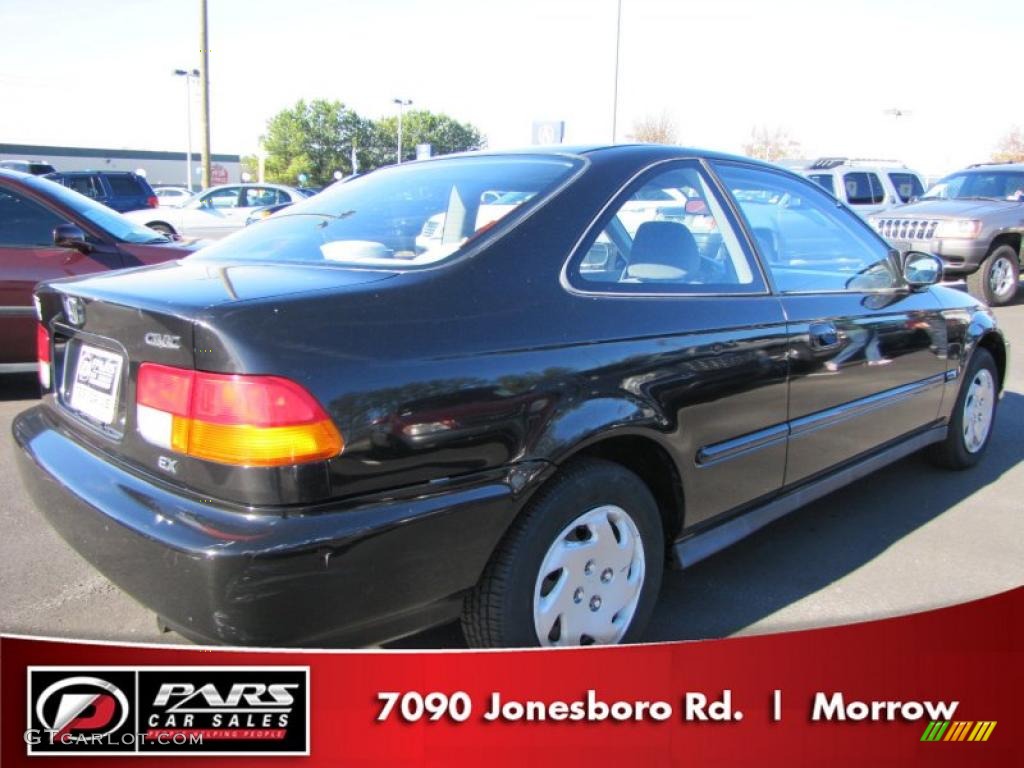 1997 Civic EX Coupe - Black Pearl Metallic / Black photo #3