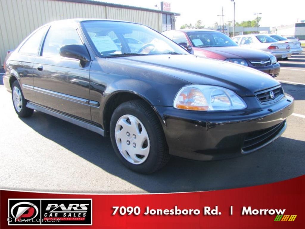 1997 Civic EX Coupe - Black Pearl Metallic / Black photo #4
