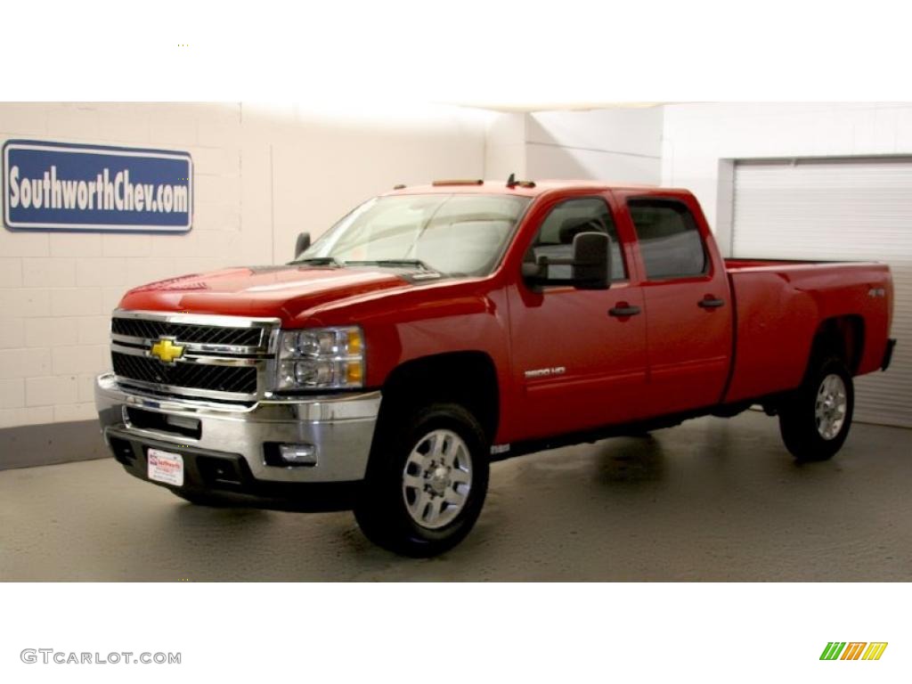 2011 Silverado 3500HD LT Crew Cab 4x4 - Victory Red / Ebony photo #1