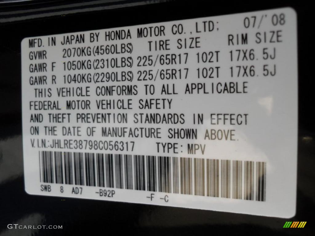 2008 CR-V EX-L - Nighthawk Black Pearl / Ivory photo #6