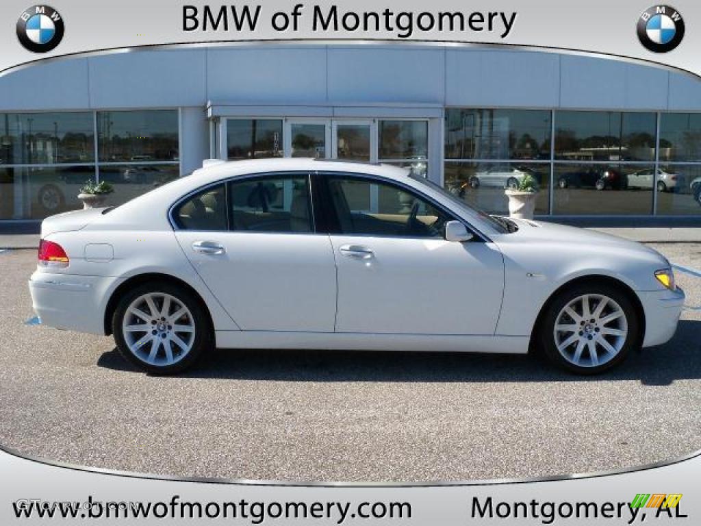 2006 7 Series 750i Sedan - Alpine White / Dark Beige/Beige III photo #2