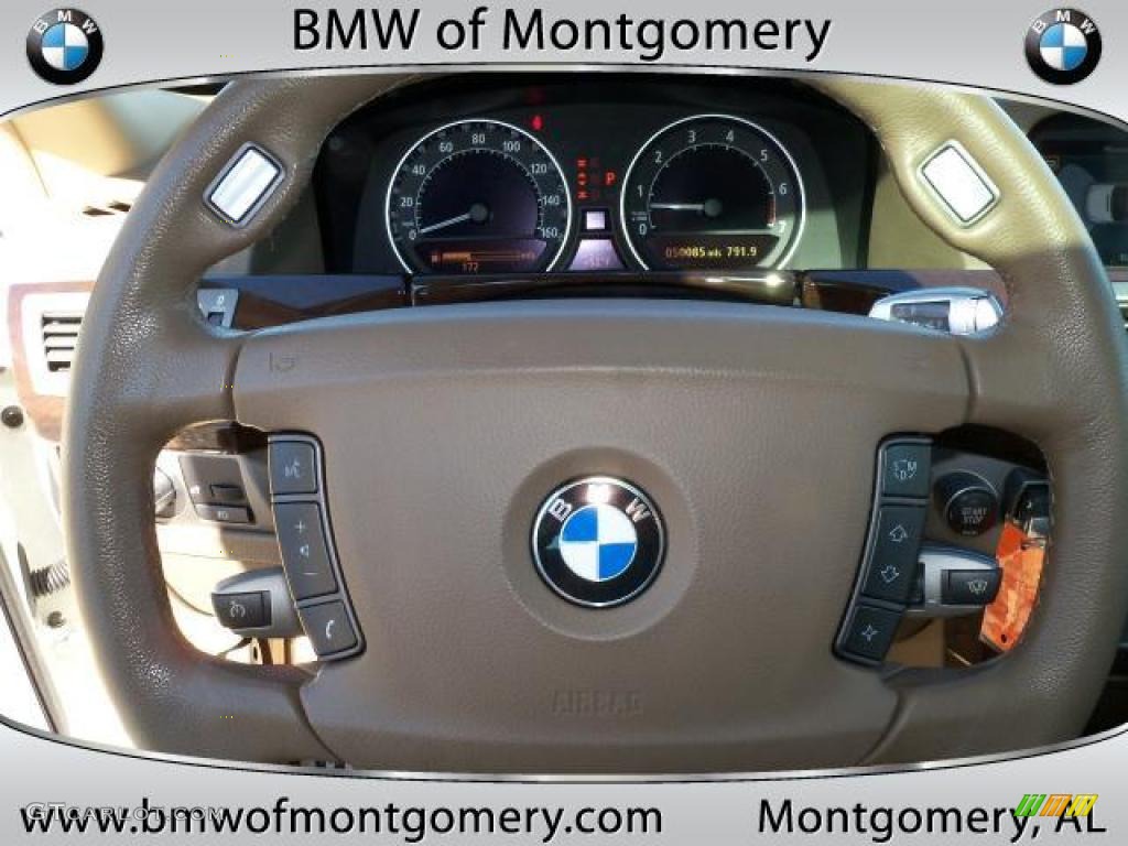 2006 7 Series 750i Sedan - Alpine White / Dark Beige/Beige III photo #28