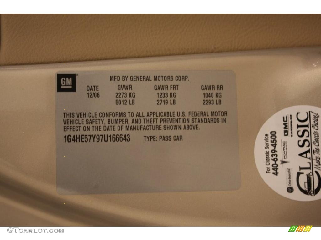 2007 Buick Lucerne CXS Info Tag Photo #40955305
