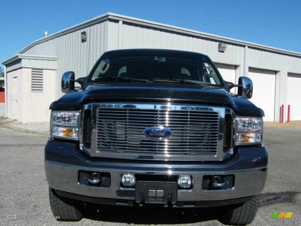 2007 F250 Super Duty Lariat Crew Cab 4x4 - Medium Wedgewood Blue Metallic / Tan photo #8