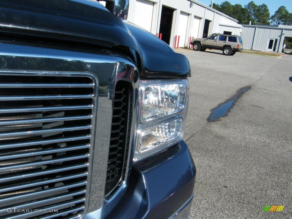 2007 F250 Super Duty Lariat Crew Cab 4x4 - Medium Wedgewood Blue Metallic / Tan photo #9