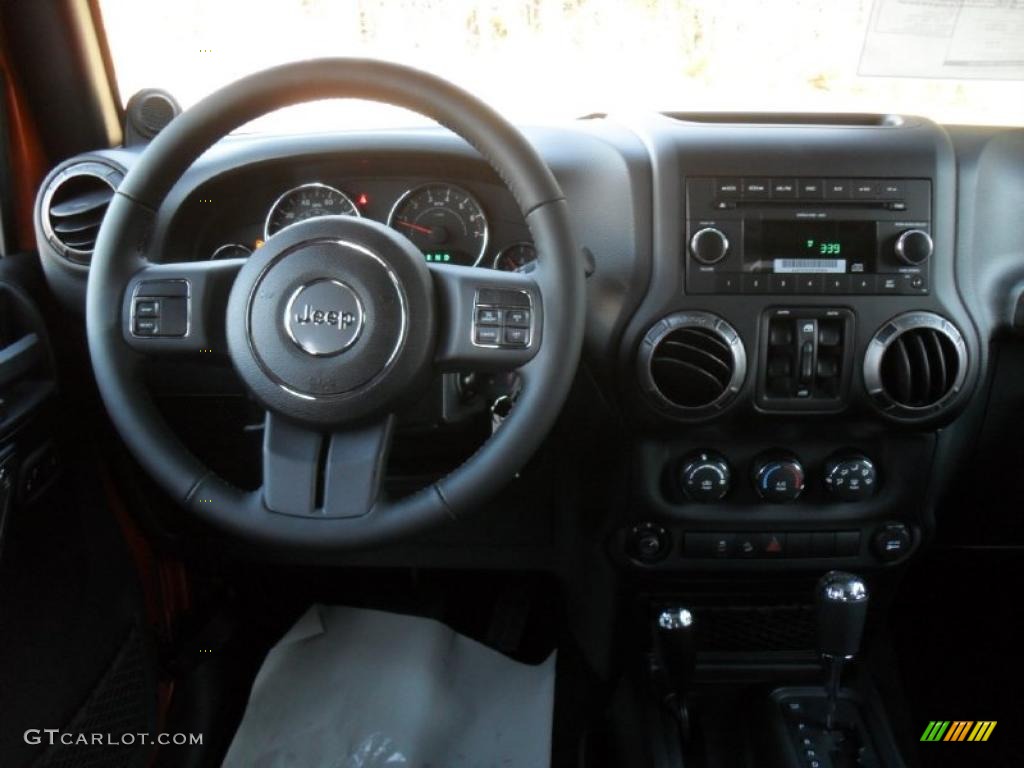2011 Jeep Wrangler Unlimited Sport 4x4 Black Dashboard Photo #40959917