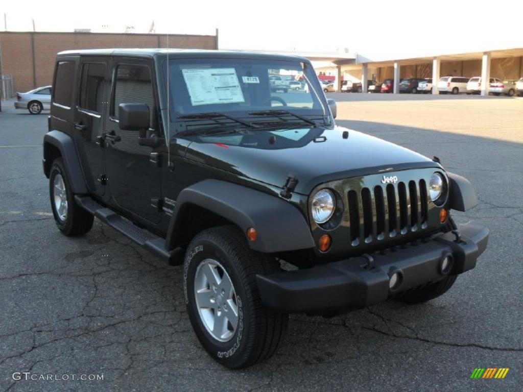 Natural Green Pearl 2011 Jeep Wrangler Unlimited Sport 4x4 Exterior Photo #40960457