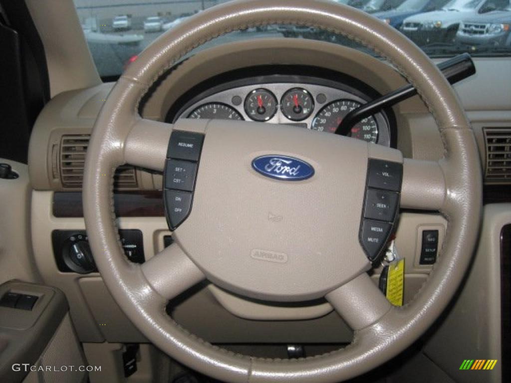 2007 Ford Freestar SEL Pebble Beige Steering Wheel Photo #40961113