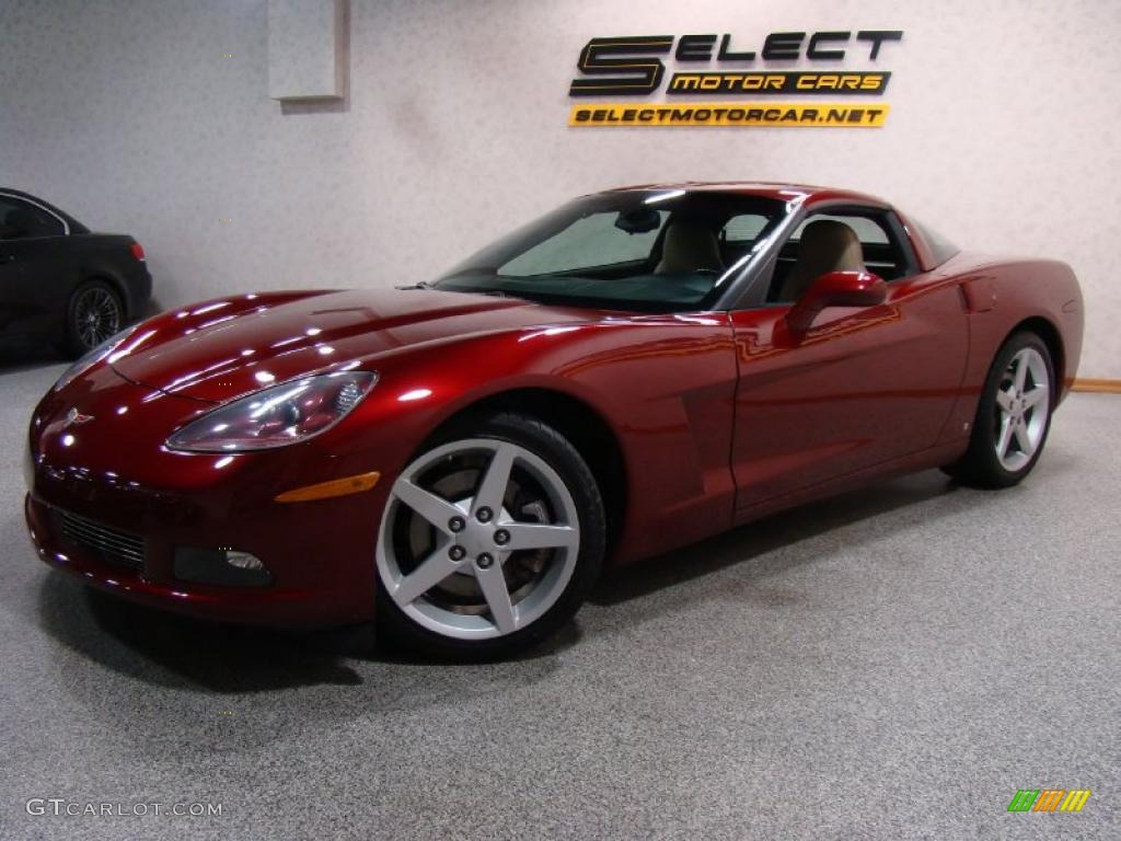 2006 Corvette Coupe - Monterey Red Metallic / Cashmere Beige photo #1
