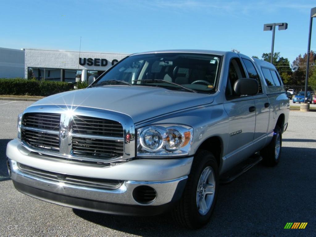 2007 Ram 1500 SLT Quad Cab - Bright Silver Metallic / Medium Slate Gray photo #1